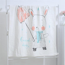 Load image into Gallery viewer, Pure cotton high density thick baby blanket 6 layers cartoon soft breathable bedding mat gauze bath towel baby swaddle blanket